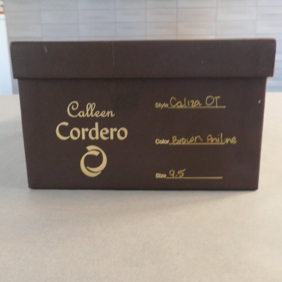 Size 9.5 Calleen Cordera Caliza Brown Peep Toe - Picture 11 of 11